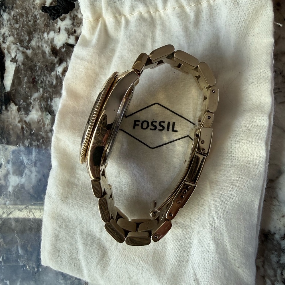 Fossil Gold Watch with Orange Face - Picture 9 of 11